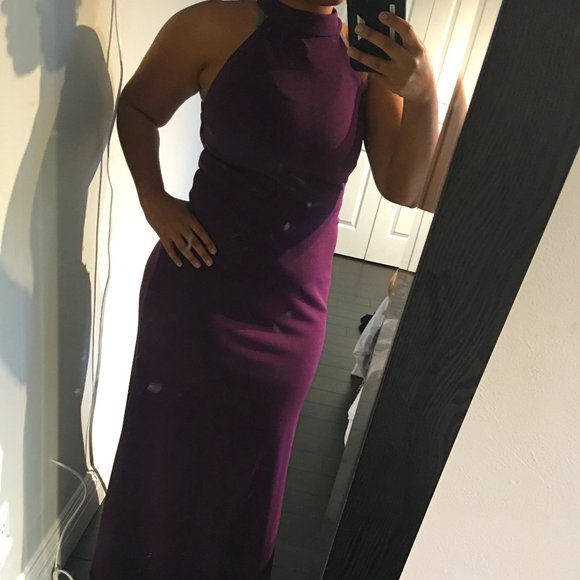 Aubergine High Neck Maxi Dress - Picture 1 of 4